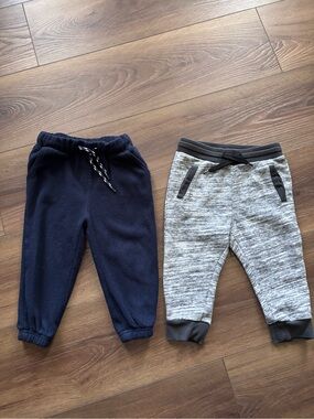 Old Navy Navy & Heather Gray Kids Jogger Pants Duo 18-24 mo